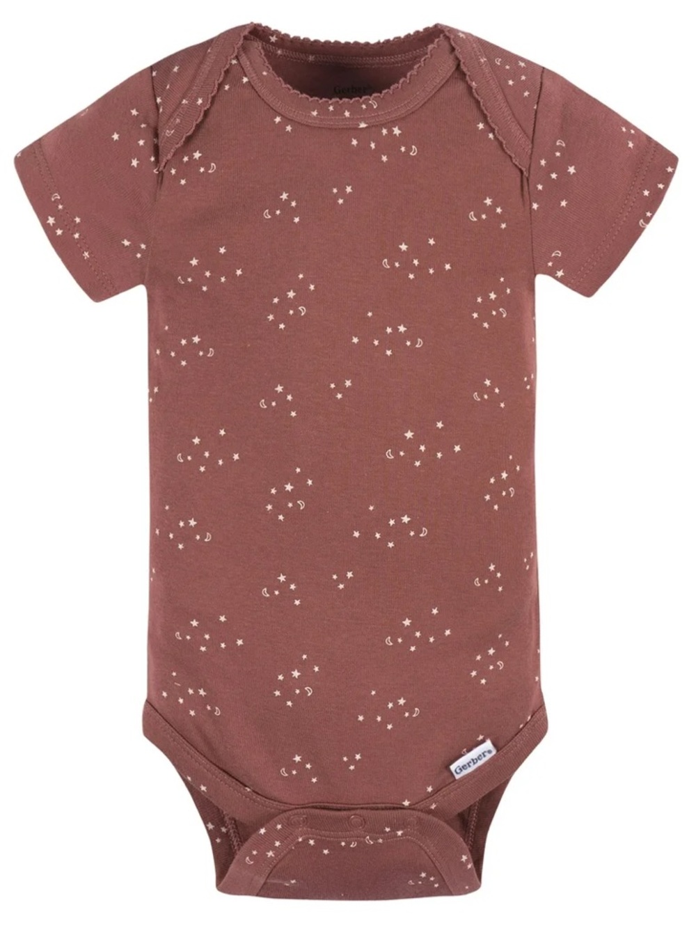 Gerber Dusty Rose Star & Moon Short-Sleeve One-Piece